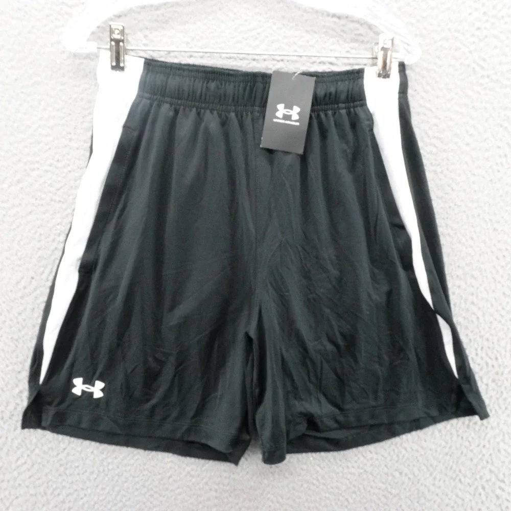 Under Armour Mens Tech Vent 8in Shorts Black White Loose Fit Medium NEW